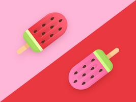 Vattenmelon Popsicles Bakgrund Vector