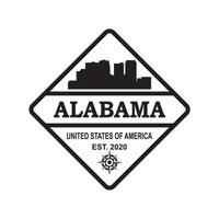 alabama skyline silhuett vektor, usa skyskrapa logotyp vektor