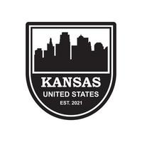 kansas skyline silhuett vektor logotyp