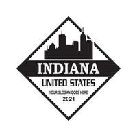 indiana skyline silhuett vektor logotyp