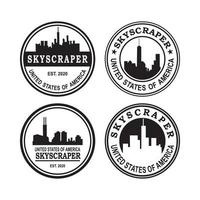 en uppsättning amerikansk skyskrapa logotyp, en uppsättning arkitektur logotyp vektor