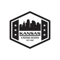 Kansas-Skyline-Silhouette-Vektor-Logo vektor