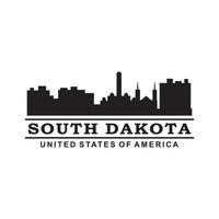 South Dakota Skyline Silhouette Vektor-Logo vektor