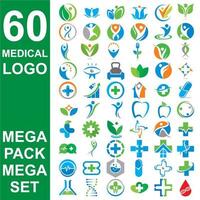 uppsättning av medicinsk logotyp, uppsättning av apotek vektor