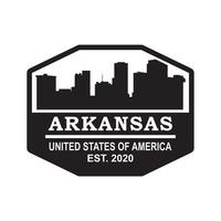 Arkansas Skyline Silhouette Vektor-Logo vektor