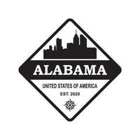 alabama skyline silhuett vektor, usa skyskrapa logotyp vektor