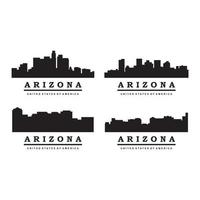 eine Reihe von Silhouettenvektoren der Skyline von Arizona vektor