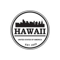 hawaii skyline silhouette vektor logo