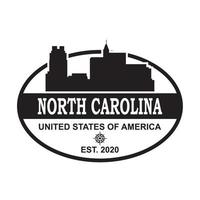 North Carolina Skyline Silhouette Vektor-Logo vektor