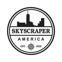 Wolkenkratzer von Amerika-Vektor, Architekturlogo vektor