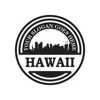 hawaii skyline silhuett vektor logotyp