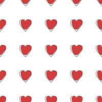 Muster mit roten Herzen auf weißem Hintergrund. Valentinstag Muster. vektor