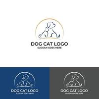 hund och katt logotyp design vektor. vektor