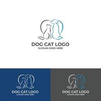 hund och katt logotyp design vektor. vektor