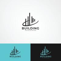 abstrakt byggnad struktur logo design fastigheter, arkitektur, konstruktion vektor