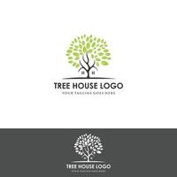 trädhus logotyp design - vektor