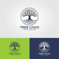 rötter av träd logotyp illustration. träd vektor siluett.