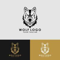 wolf desain logotyp vektor