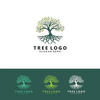 abstraktes lebendiges Baum-Logo-Design, Wurzelvektor - Baum des Lebens-Logo-Design-Inspiration isoliert auf weißem Hintergrund. vektor