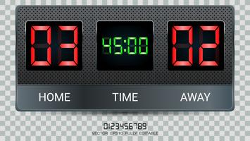 Digital timing resultattavla, Fotbollsmatch lag A vs lag B, Strategi sändning grafisk mall. vektor
