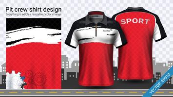 Racing t-shirt med dragkedja, Sport kläder mockup mall. vektor