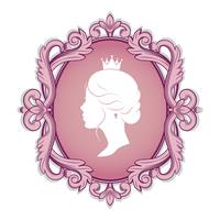 profil silhuett av en prinsessa i ram