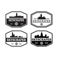 en uppsättning amerikansk skyskrapa logotyp, en uppsättning arkitektur logotyp vektor