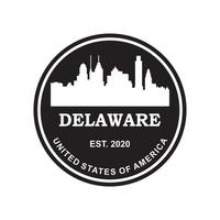 Delaware-Skyline-Silhouette-Vektorlogo vektor