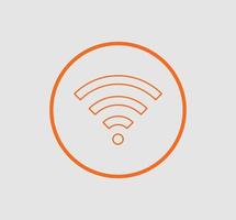 drahtloses oder wifi-netzwerkzeichen symbol symbol orange farbe vektor