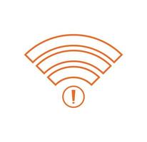ingen wifi trådlös ikon vektor orange färg. ingen wi-fi-anslutningsikon