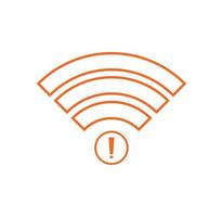 kein WLAN-Symbol Vektor orange Farbe. kein wi-fi-verbindungssymbol