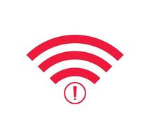 kein drahtloses Netzwerkzeichen Symbol rote Farbe. kein WLAN-Symbol vektor