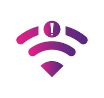 keine WLAN-Wireless-Icon-Vektorverlaufsfarbe vektor