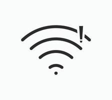 keine drahtlosen verbindungen, kein wifi-symbolzeichenvektor vektor