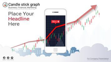 Bewegliches Aktienhandelkonzept mit Kerzenhalter und Finanzdiagrammdiagrammen auf Schirm. vektor