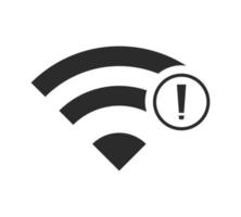 Keine drahtlosen Verbindungen, keine WLAN-Symbolzeichenvektorschwarzfarbe vektor