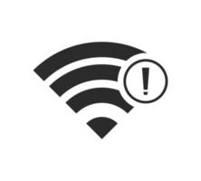 Keine drahtlosen Verbindungen, keine WLAN-Symbolzeichenvektorschwarzfarbe vektor