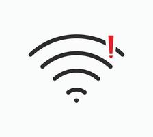 keine drahtlosen verbindungen, kein wifi-symbolzeichenvektor vektor