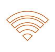 trådlöst eller wifi nätverk tecken symbol ikon orange färg vektor