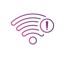 keine WLAN-Wireless-Icon-Vektorverlaufsfarbe vektor