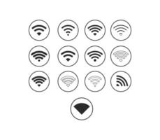 satz von drahtlosen netzwerkzeichen symbol wifi symbol schwarze farbe vektor