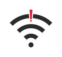 keine drahtlosen verbindungen, kein wifi-symbolzeichenvektor vektor