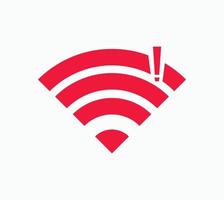 keine drahtlosen verbindungen, kein wifi-symbolzeichenvektor vektor