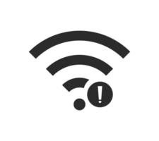 Keine drahtlosen Verbindungen, keine WLAN-Symbolzeichenvektorschwarzfarbe vektor