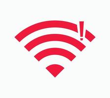 keine drahtlosen verbindungen, kein wifi-symbolzeichenvektor vektor