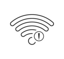 keine drahtlosen verbindungen, kein wifi-symbolzeichenvektor vektor