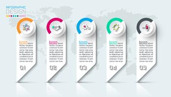 Business-Infografik mit 5 Schritten. vektor