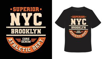 överlägsen t-shirtdesign för new york city typografi vektor