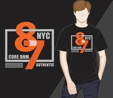 New York City siebenundachtzig Typografie-T-Shirt-Design vektor