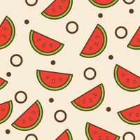 söt vattenmelon tecknad seamless mönster vektor